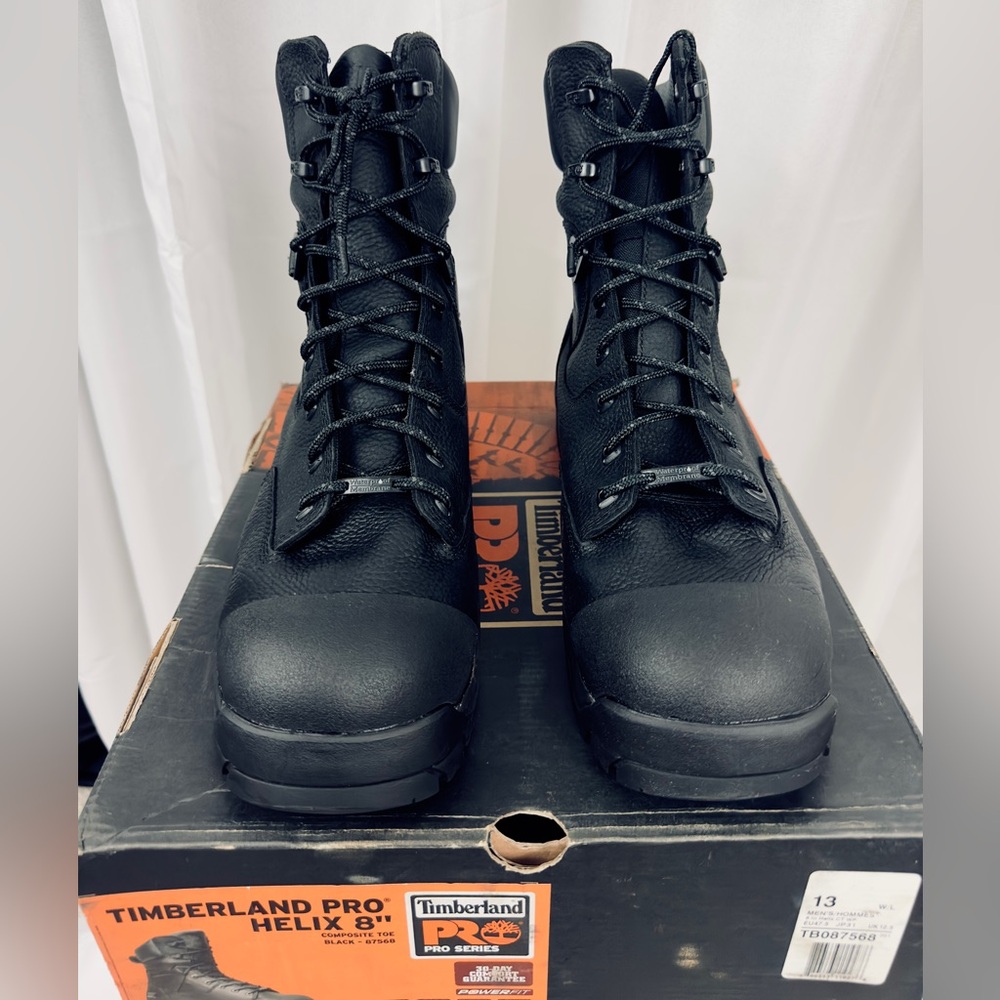 Men's Timberland PROHelix HD 8" Composite Toe Waterproof Work Boot Black 13W NIB
